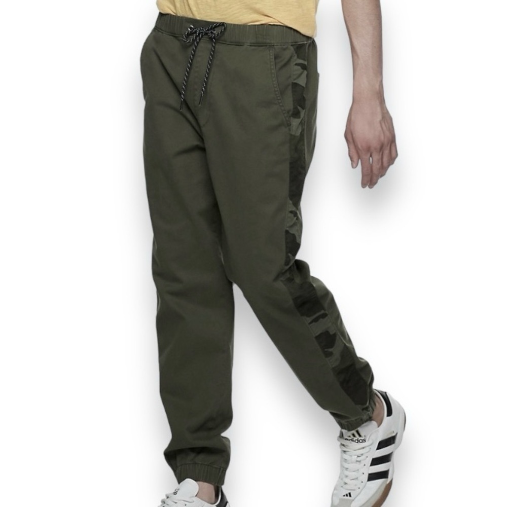 Urban Pipeline MaxFlex Durable Camo Inset Twill Jogger Pants - Olive Green‌‌‌‍‍‍